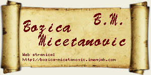 Božica Mičetanović vizit kartica